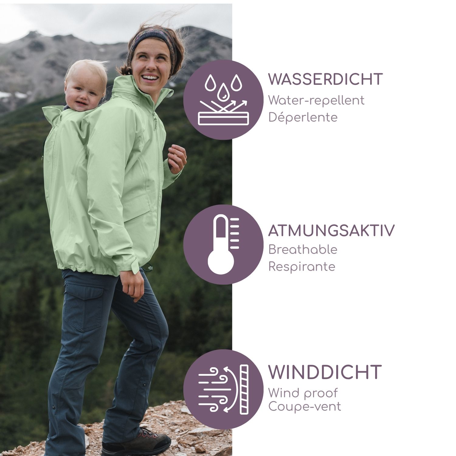 Outdoor Babywearing Jacket Explorer mint S