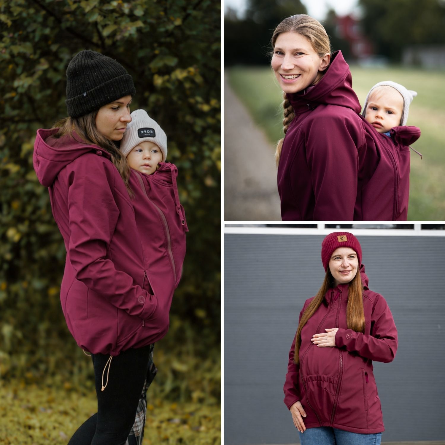 Softshell Babywearing Jacket Allrounder fit burgundy S