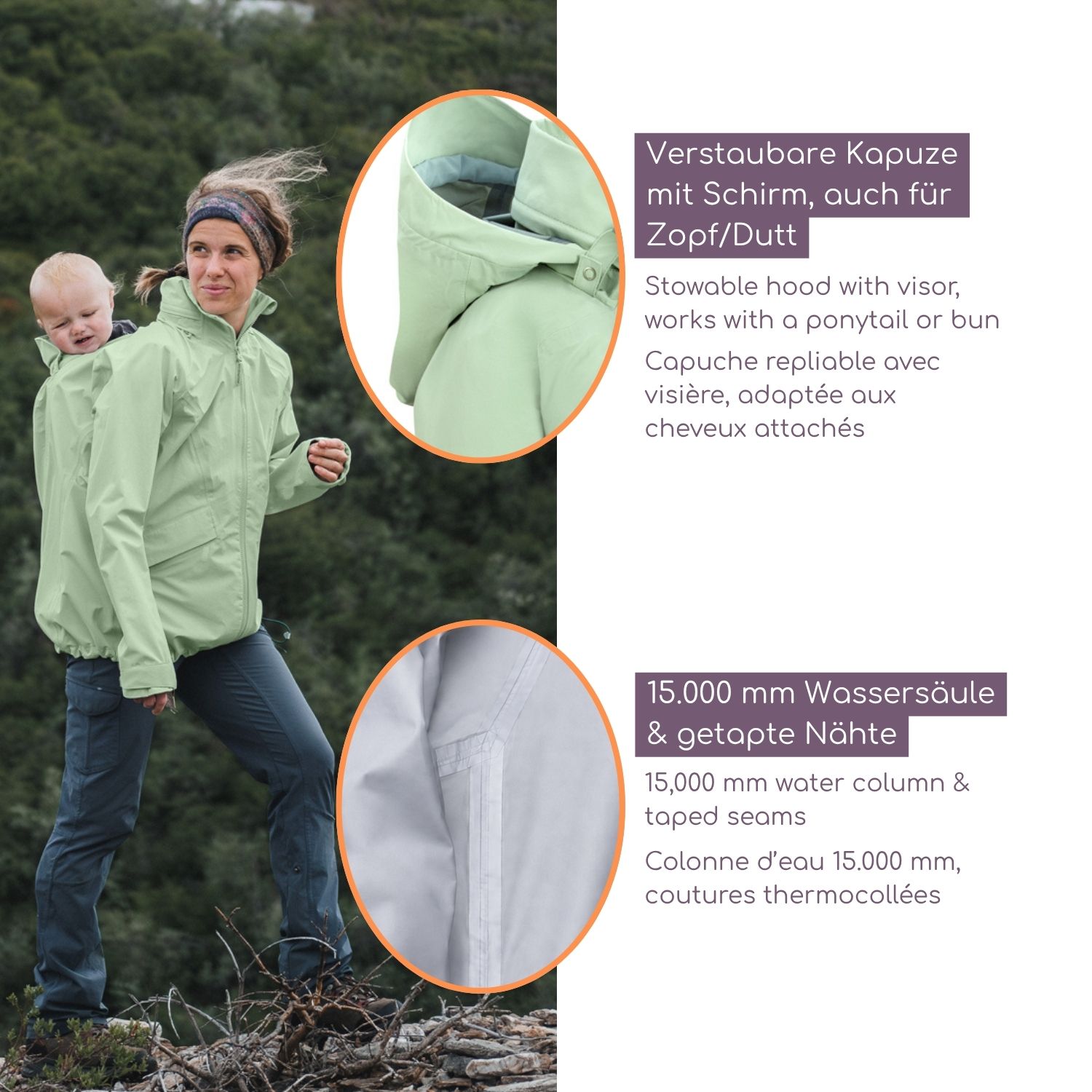 Outdoor Babywearing Jacket Explorer mint S