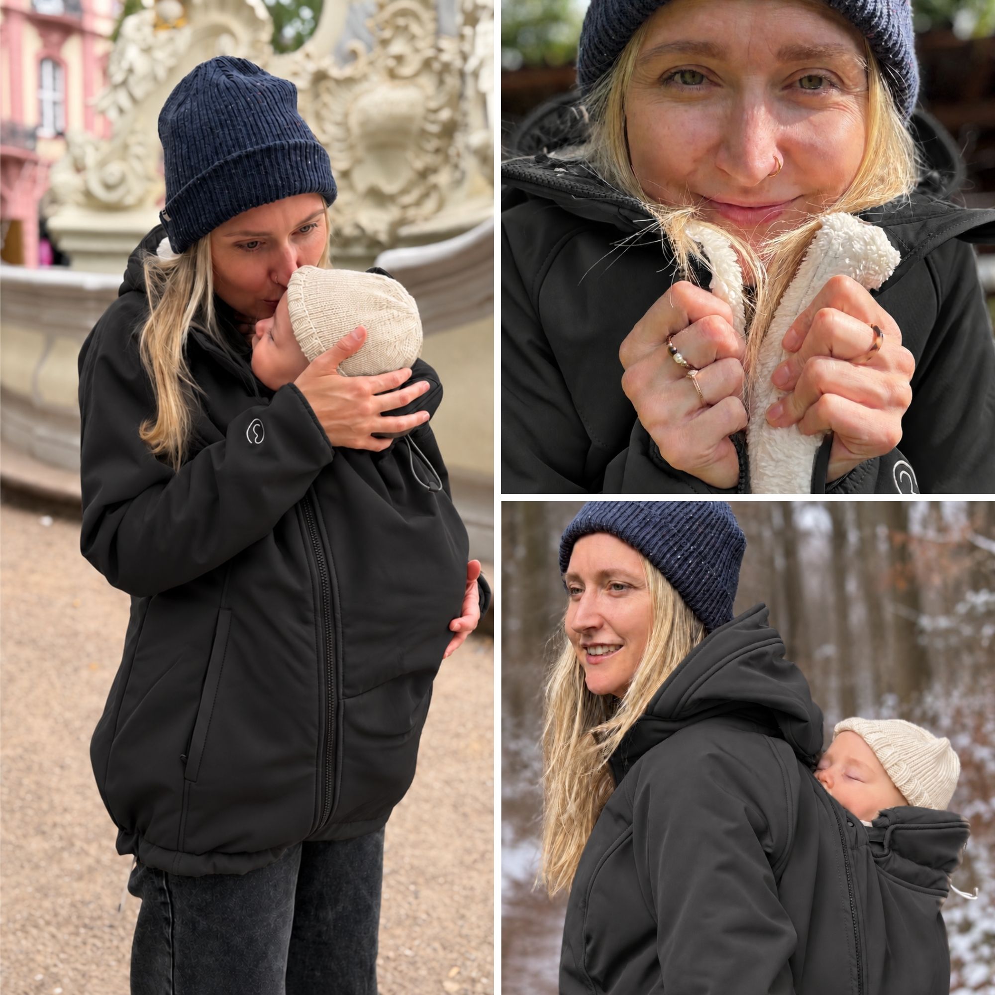 Softshell Babywearing Jacket Allrounder Winter black XS