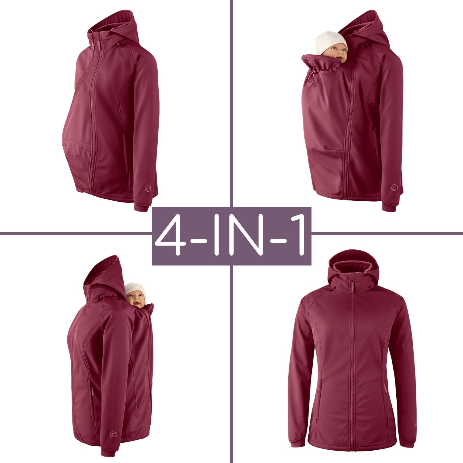 Softshell Babywearing Jacket Allrounder fit burgundy S