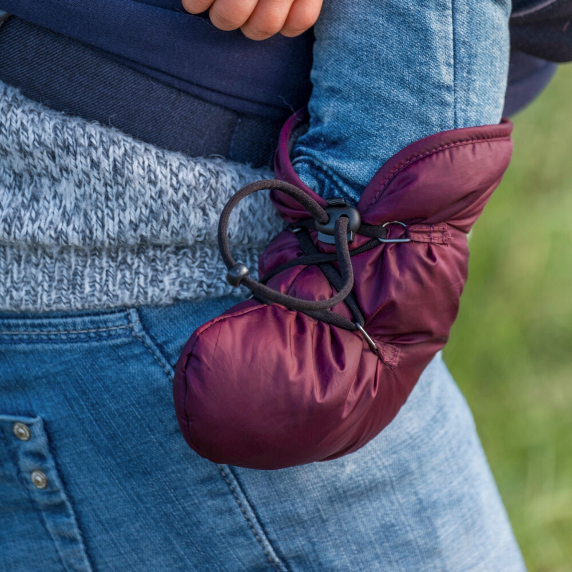 Quilted Booties Baby berry