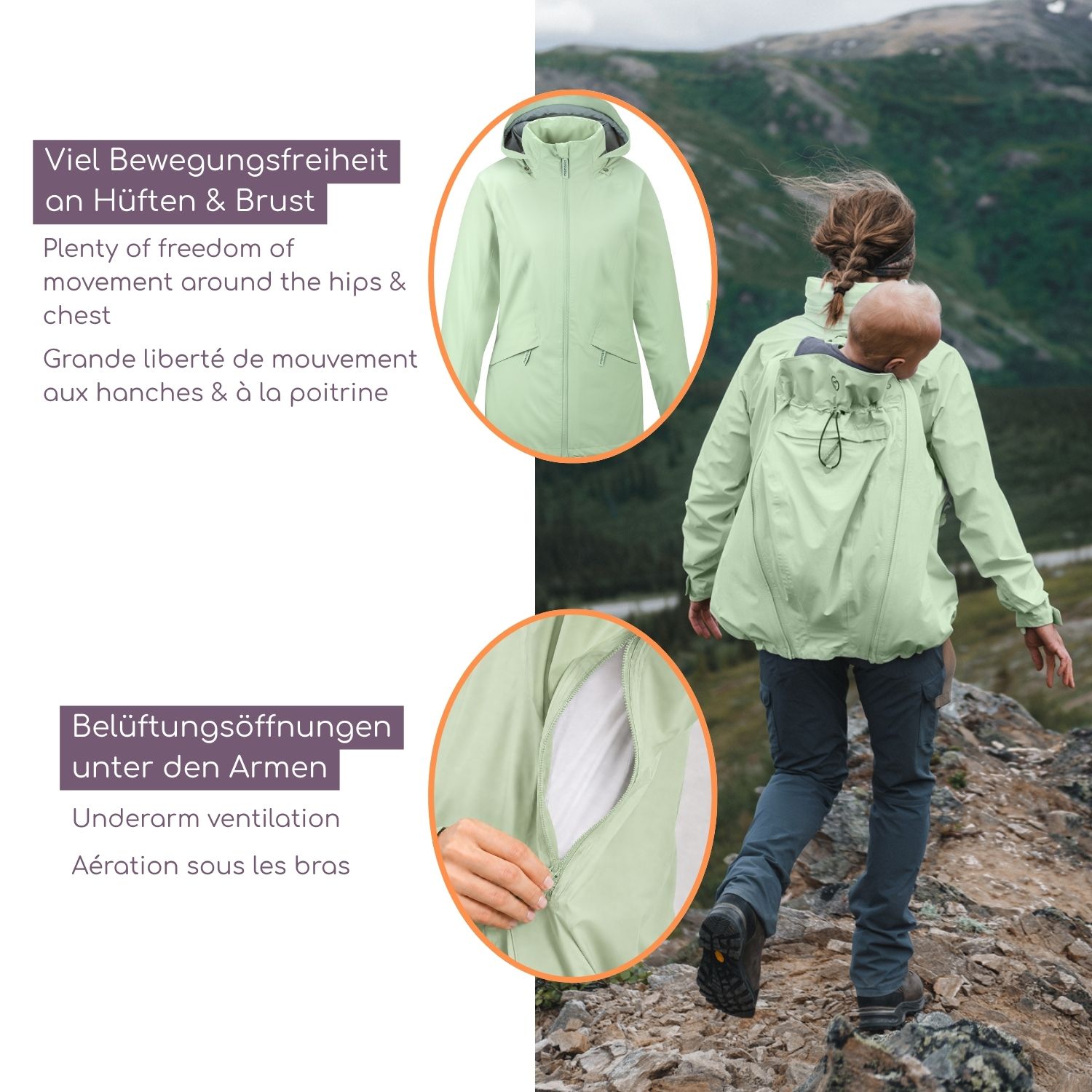 Outdoor Babywearing Jacket Explorer mint S