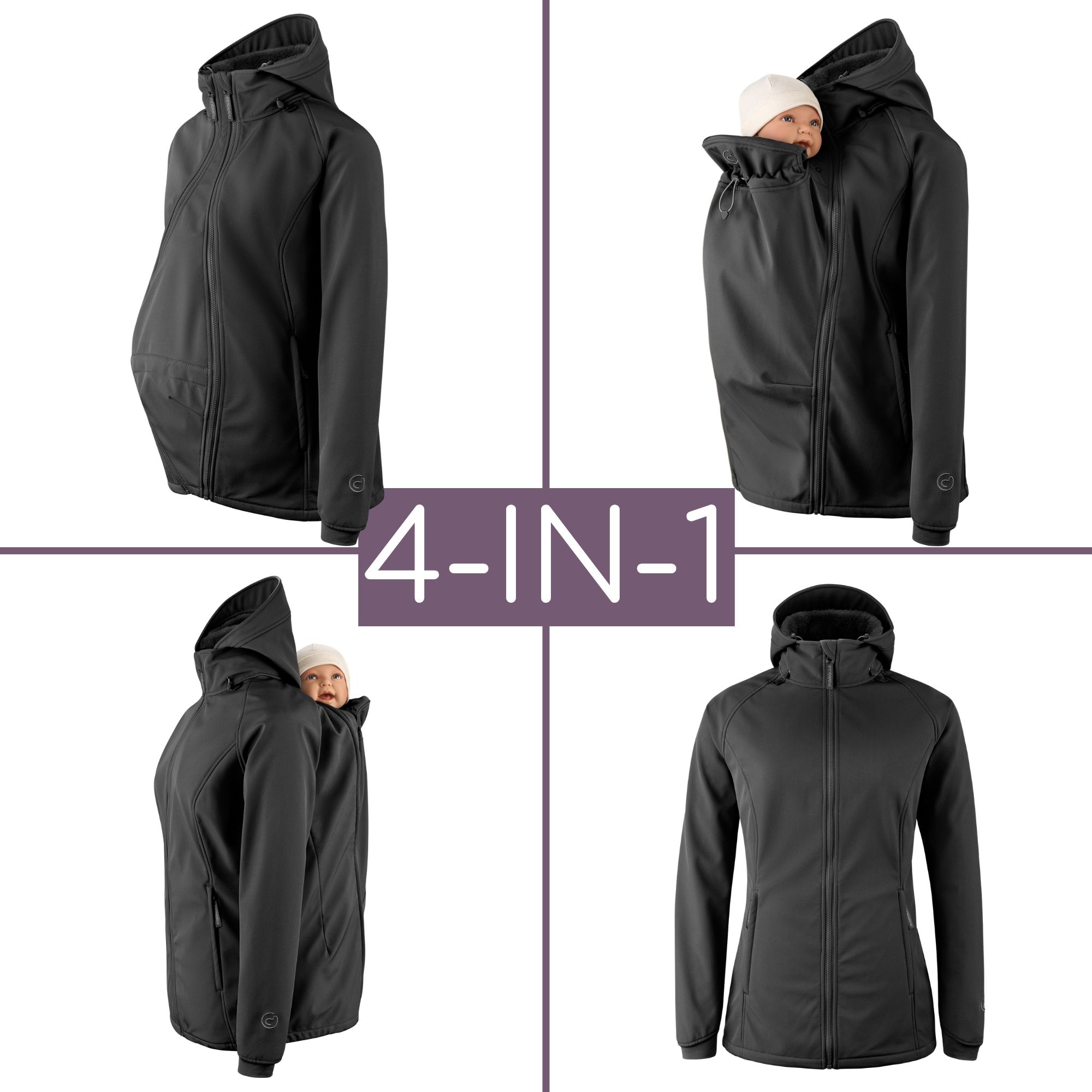 Softshell Babywearing Jacket Allrounder Winter black XS