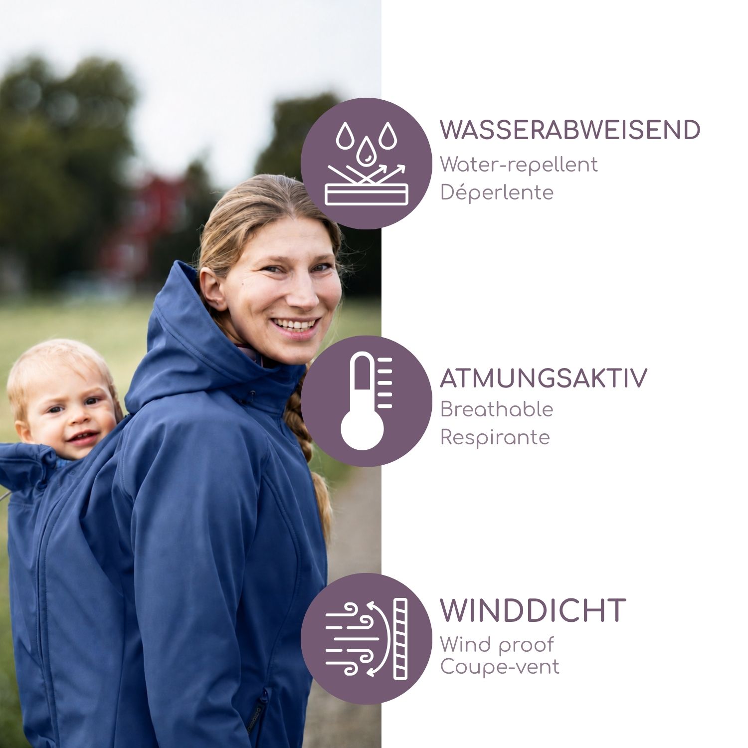 Softshell Babywearing Jacket Allrounder fit navy L
