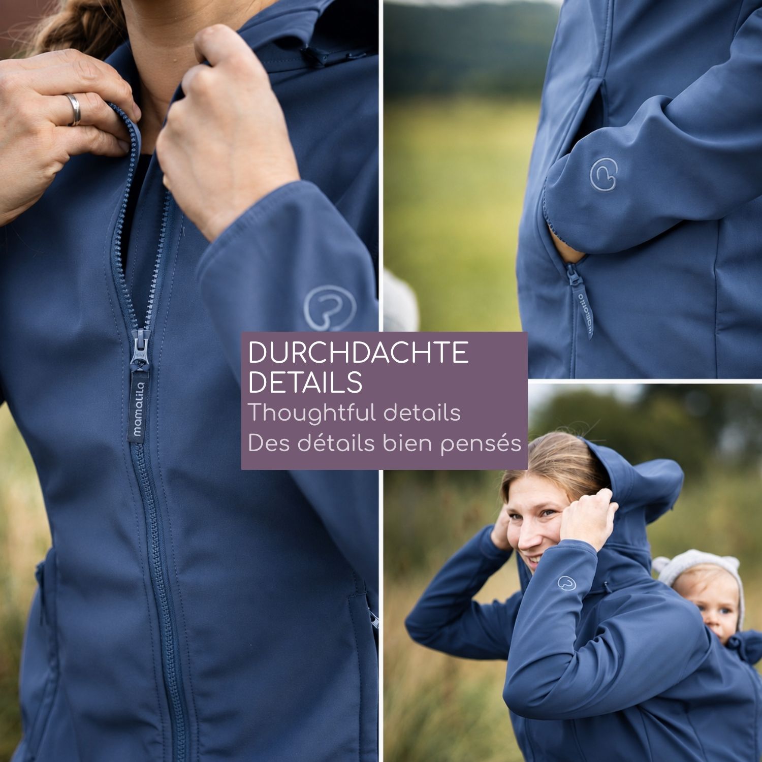 Softshell Babywearing Jacket Allrounder fit navy L
