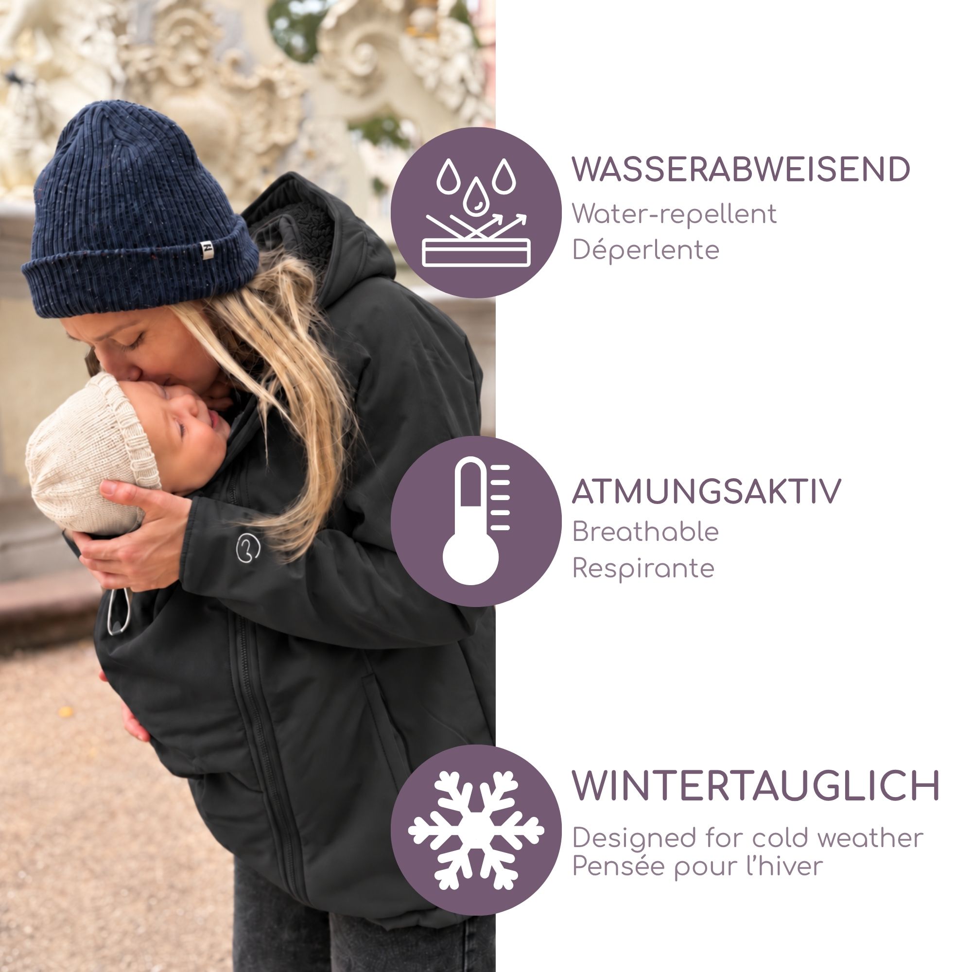 Softshell Babywearing Jacket Allrounder Winter black XS