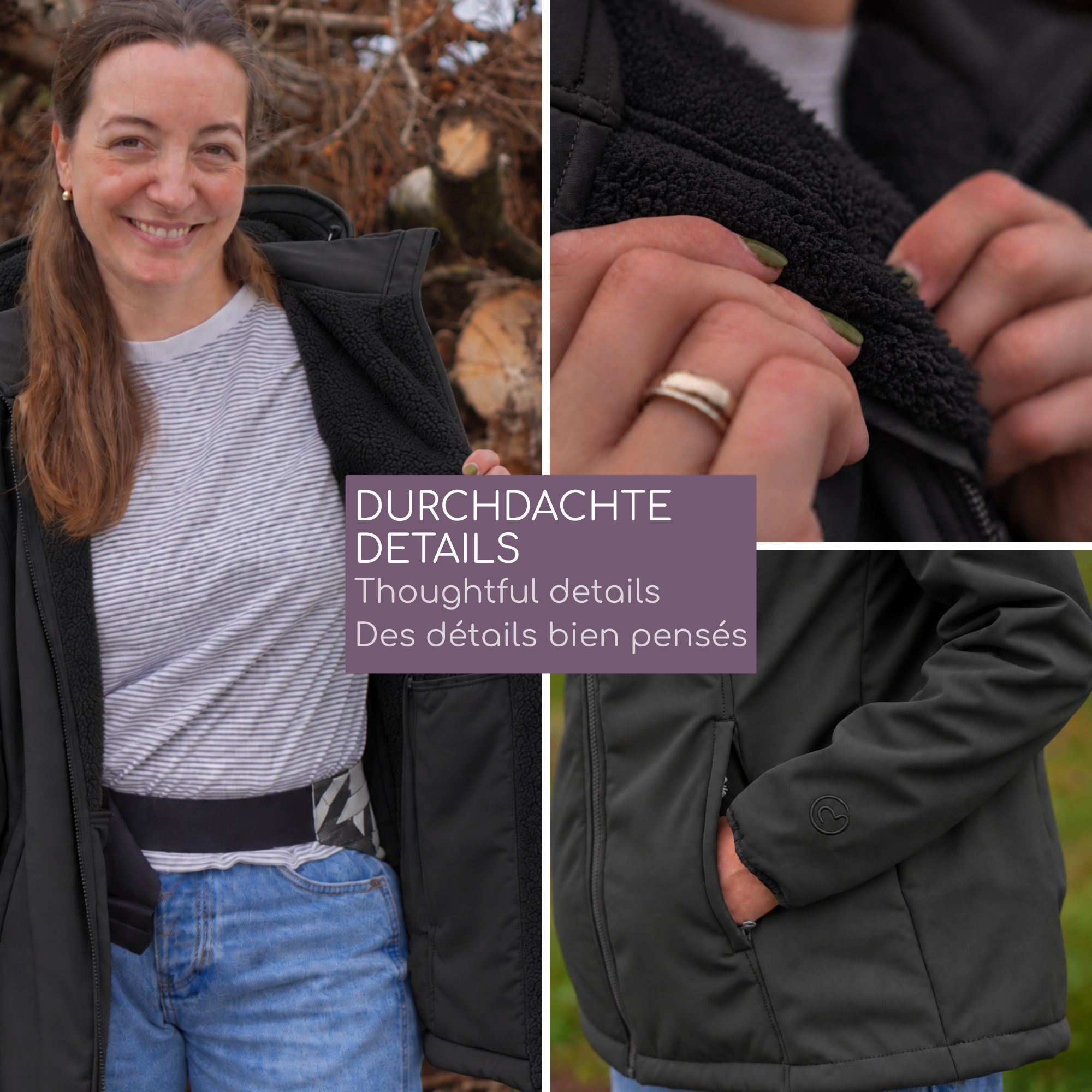 Softshell Babywearing Jacket Allrounder Winter black XS